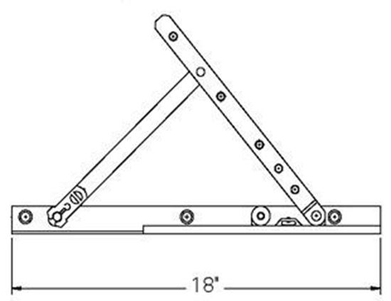 Picture of Caradco Awning Adjustable Hinge and 18" Track Set CA107