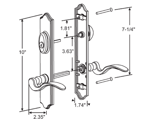 Window Restore Caradco Swing Door Handle Set CH102